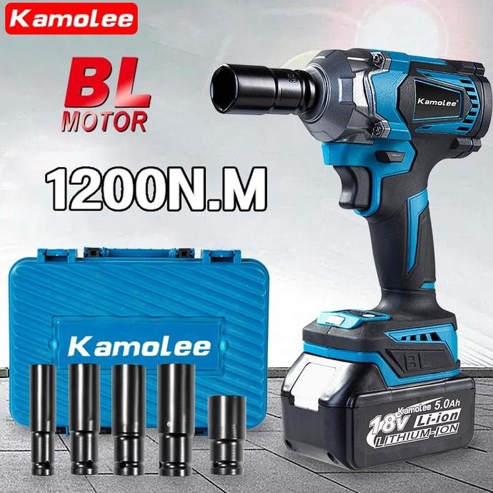 New Bor Impact Wrench Kamolee 1200Nm | Kunci Pas Cordless Tanpa Kabel Brushless