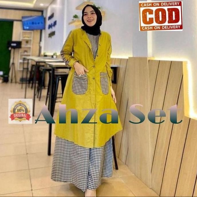 AHZA SET PREMIUM GAMIS SET BLEZEER GAMIS SET ROMPI PREMIUM GAMIS SET KOTAK MODEL TERBARU 2022 GAMIS 