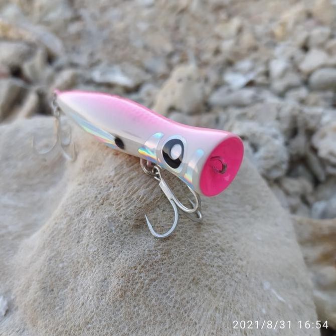 umpan mini popper kayu handmade 10gr 7.5cm umpan pancing ikan air tawar laut berkualitas