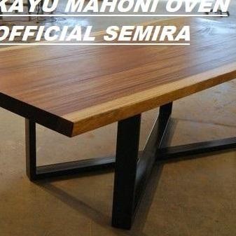 Stok Sj Top Table/Meja Tamu/Meja Makan/Meja Murah/Meja Kantor/Meja Belajar/Kayu Mahoni Oven Besi Kay