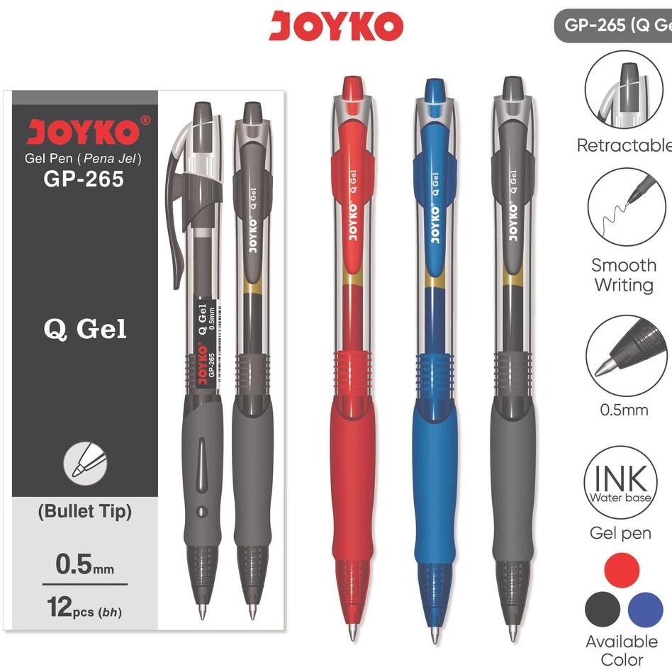 

Joyko Pulpen Gel 1 Pa Gp265 Q Gel 0.5Mm Isi 12 Pcs