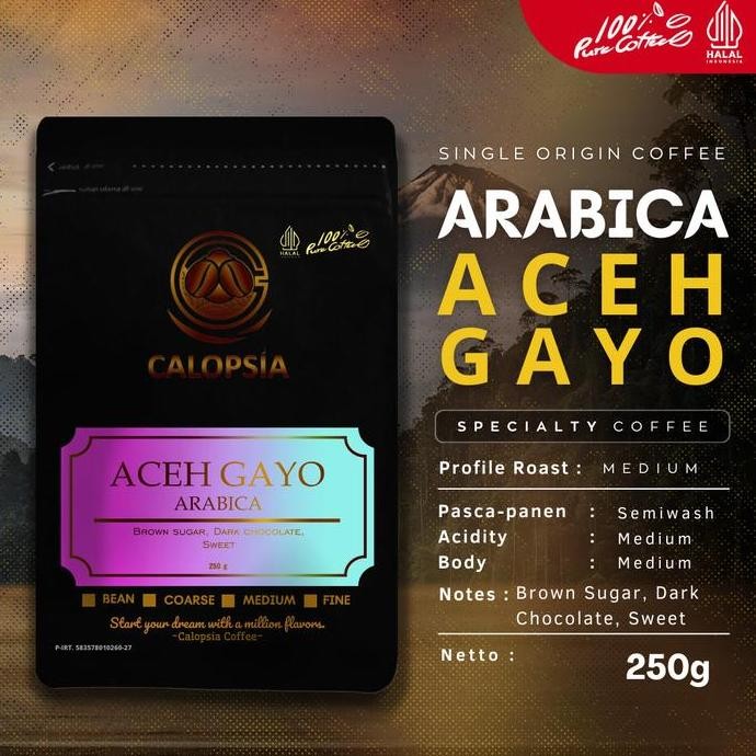 

READY KOPI ARABIKA ACEH GAYO CALOPSIA 250GR | SPECIALTY SINGLE ORIGIN GRADE 1
