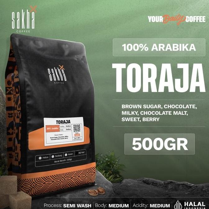 

READY BIJI KOPI ARABIKA TORAJA SAKHA ROASTER 500G | COFFEE BEANS & BUBUK PREMIUM
