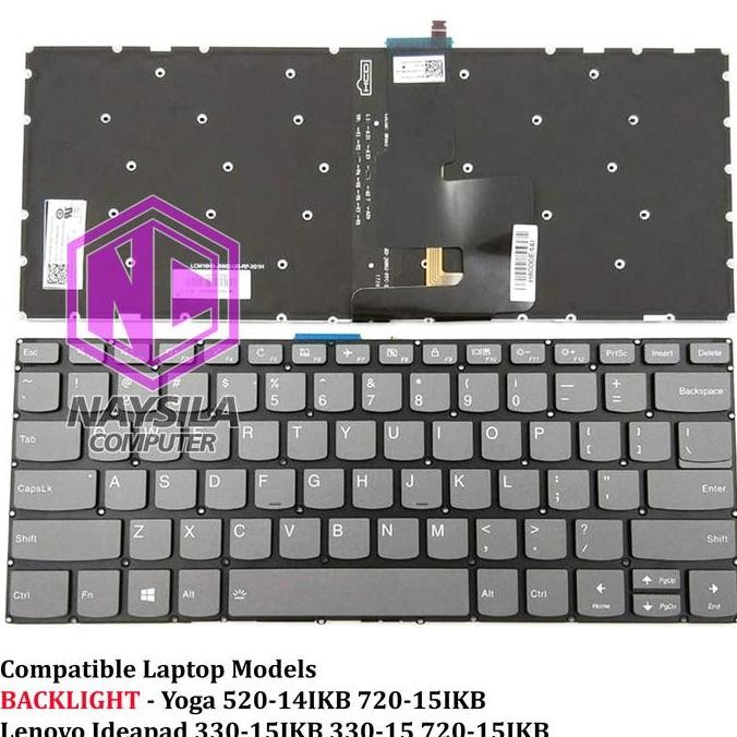 Promo Keyboard Lenovo Ideapad S340-14 S340-14Iwl S340-14Api Backlit - Hitam