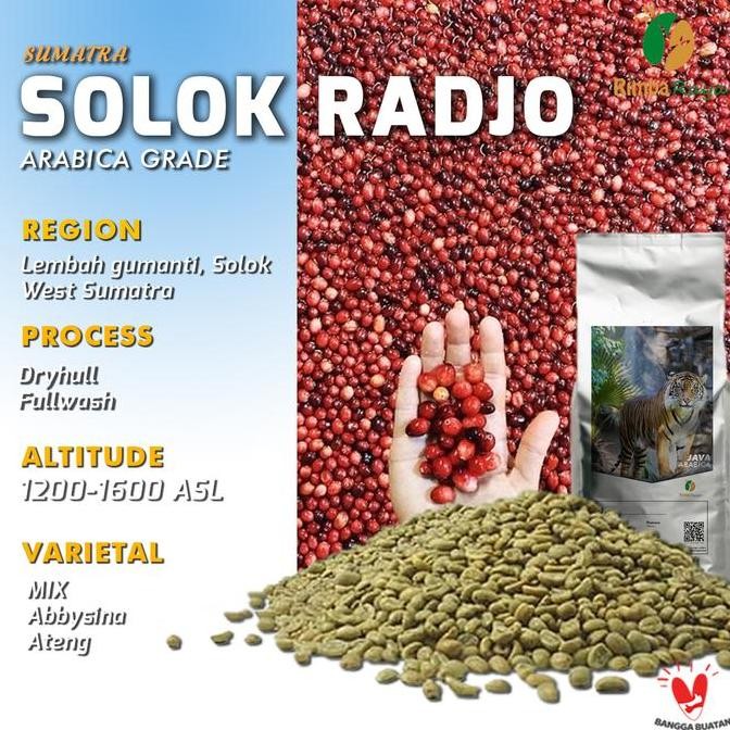 

READY GREEN BEAN ARABICA SOLOK RAADJO 1KG - PROSES DRYHULL & FULLWASH PREMIUM GRADE