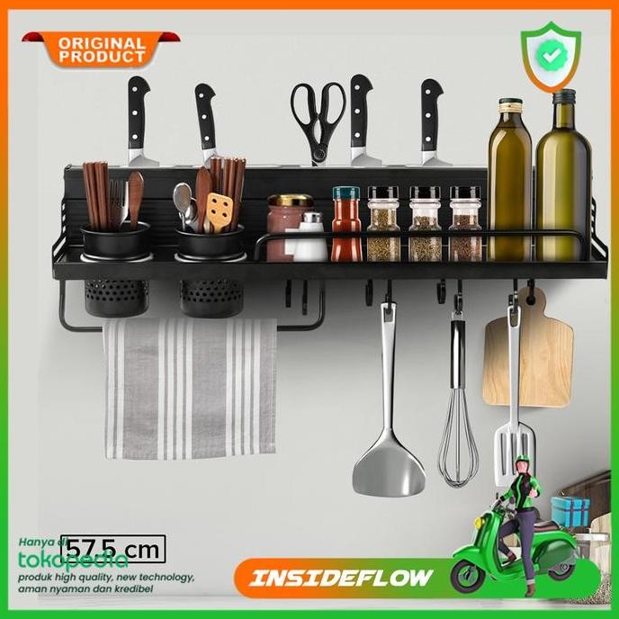 Diskon Rak Dinding Dapur Multifungsi - Tempat Pisau Sendok Gantung