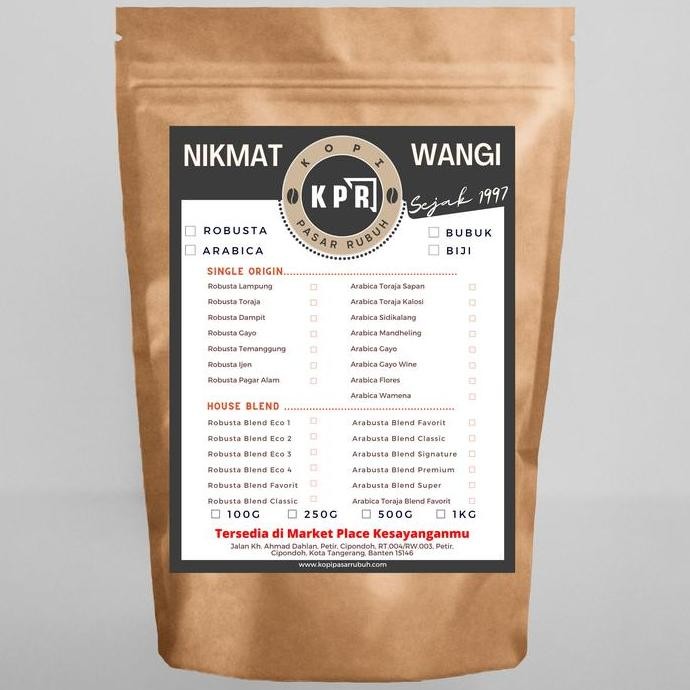 

READY KOPI PASAR RUBUH KPR - BLEND ARABUSTA SUPER PREMIUM