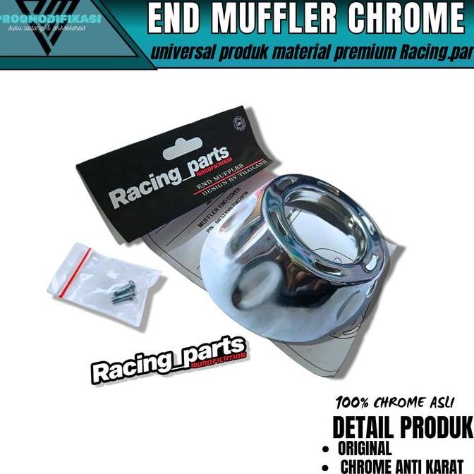 ujung knalpot chrome racing corong muffler - end muffler vario mio cnc stylish terlaris