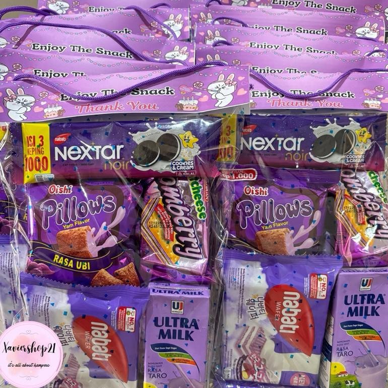 

Paket Snack Label Tema Ungu