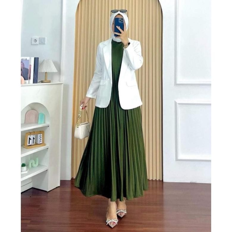 Gamis Plisket // Inner Dress // Baju Hamil Kekinian// Dress Hamil 278