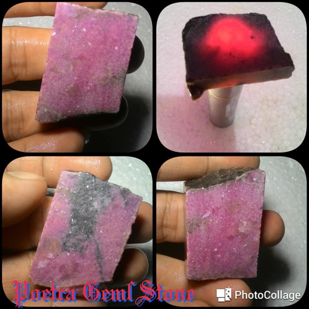 Red Borneo Kalimantan Rough Natural HQ Pink Tua Harga Bersaing
