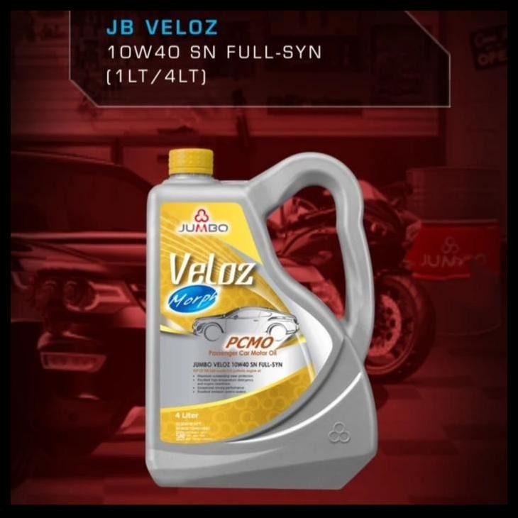 TERBARU OLI MESIN JUMBO VELOZ 10W40/10W 40 API SN BENSIN FULL SYNTHETIC 4L/4 L 