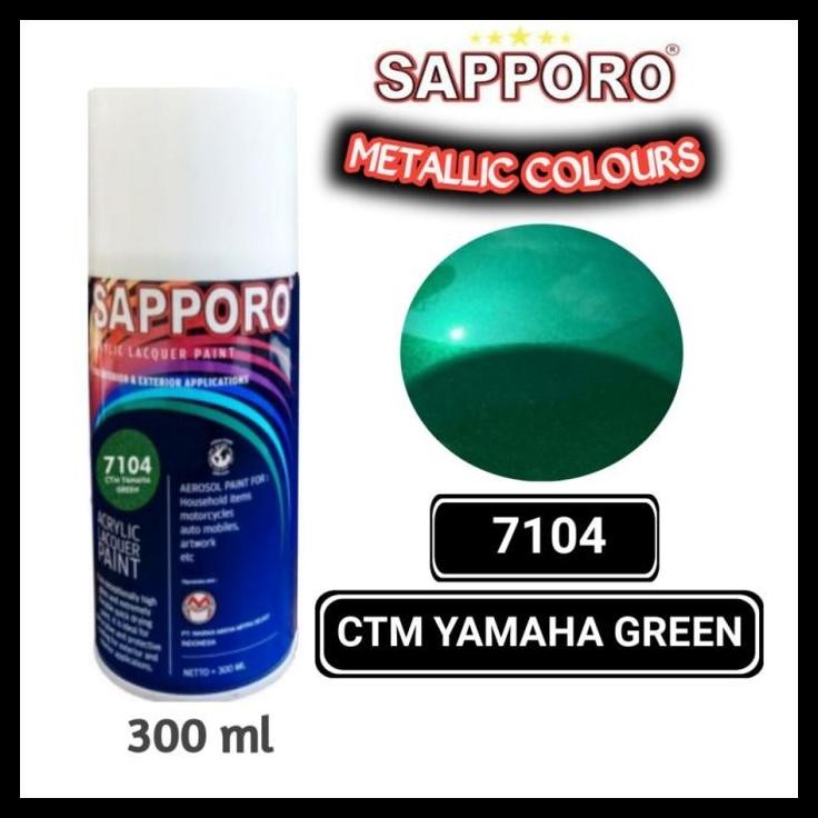 HOT DEAL SAPPORO CTM YAMAHA GREEN 7104 CAT SEMPROT AEROSOL HIJAU TUA BOTOL