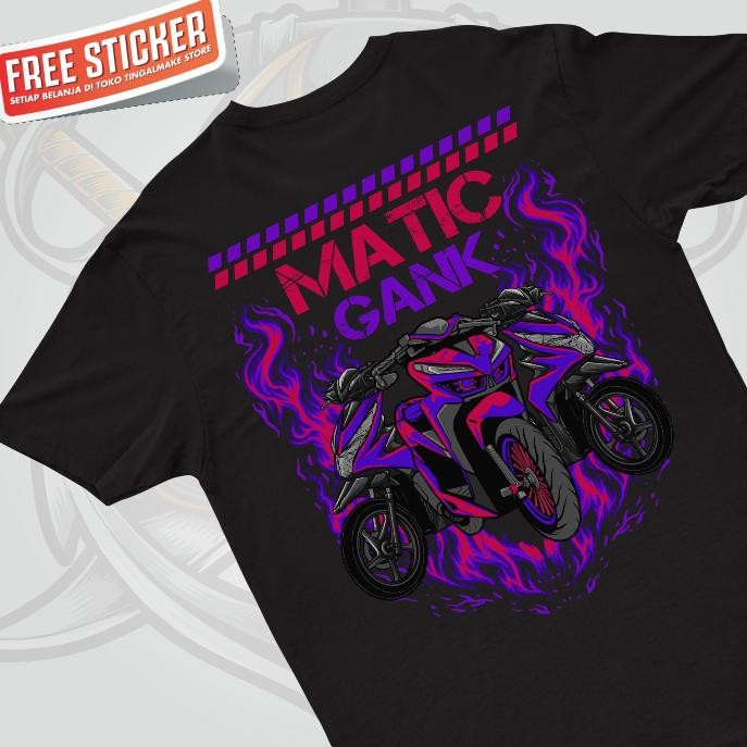 Promo Dtf Kaos Matic Gank Unisex Baju Distro Otomotif Honda Racing Mania