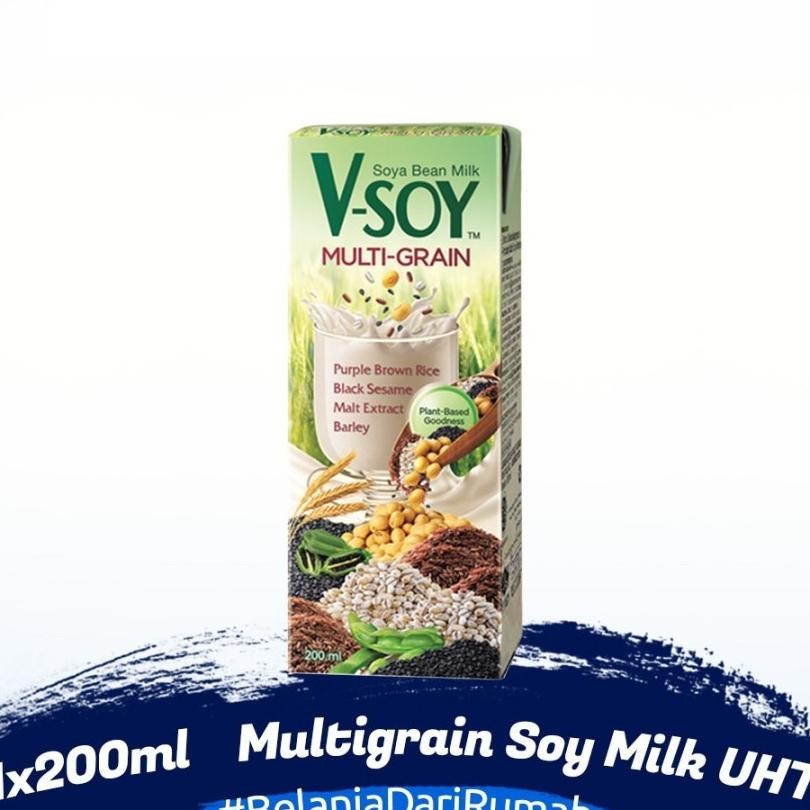 Vsoy Multi Grain Soya Susu Kedelai 200 Ml 1 Dus 48 Pcs