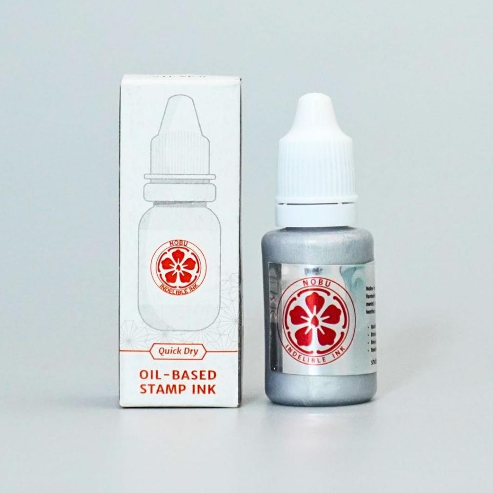 

Nobu Ink - Tinta Stempel Permanen Warna Silver, Perak, Gold, Emas RB3
