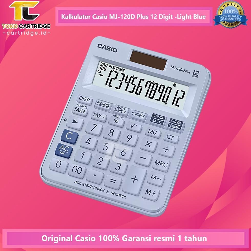 

Kalkulator Casio MJ-120D Plus 12 Digit Check Correct Dekstop Calculator Cek Ulang MJ 120D 12 Digits Light Blue Black Pink Garansi Resmi RB2