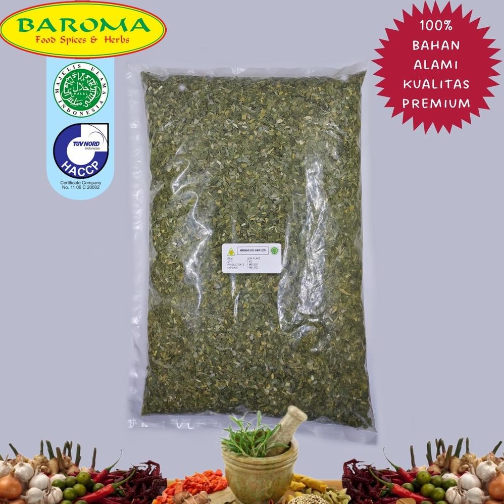 

Daun Bawang Kering / Leek Flake Kemasan 1Kg Kualitas Premium Nugi