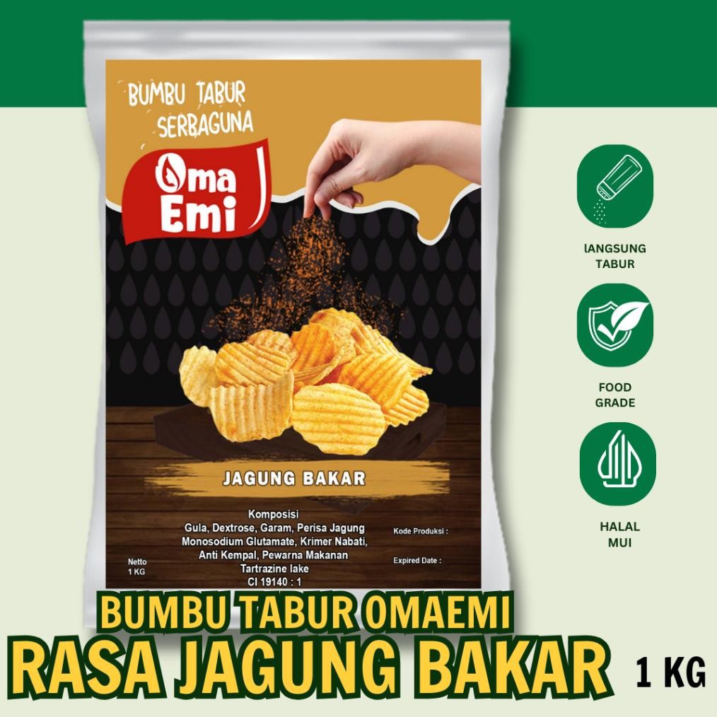 

BUMBU TABUR JAGUNG BAKAR OMAEMI KEMASAN 1KG FOOD GRADE Nugi