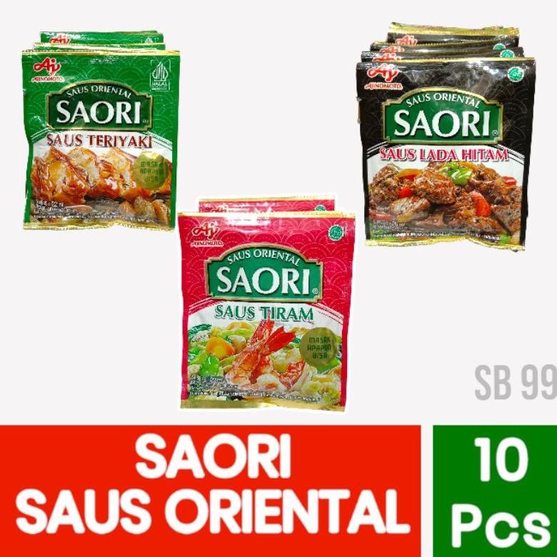 

Saori Saus Tiram/Teriyaki/Lada Hitam Sachet Isi 10 Nugi