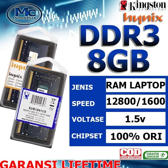 RAM LAPTOP SODIMM DDR3 8GB PC 10600/12800 Nugi