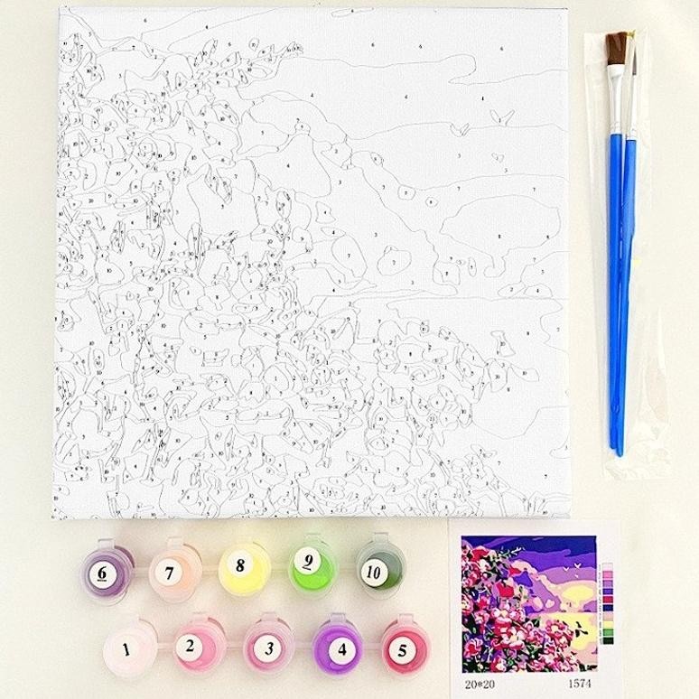 

Fgk-45 Hightune Paint By Number 20X20/30X40Cm Lukisan Kanvas Diy Digital Painting Kit With Kanvas Fgk-45