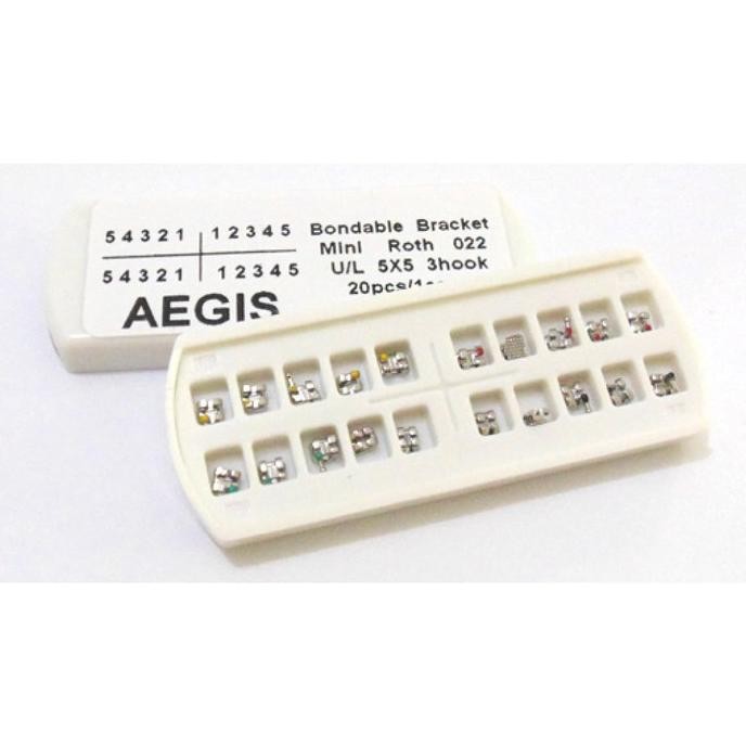 Dental bracket Aegis Mini Roth Slot 022 Hook On 3 Behel Gigi