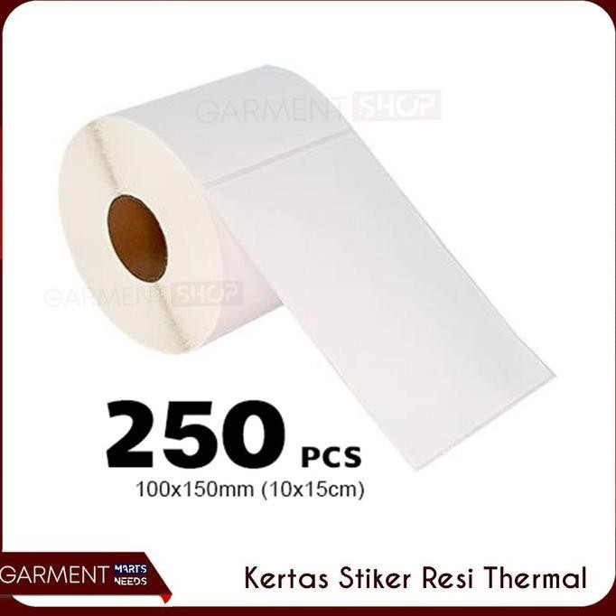 

Best Seller - Kertas Label Thermal Resi Pengiriman Stiker Barcode 100X150 Mm Isi 250 Pcs