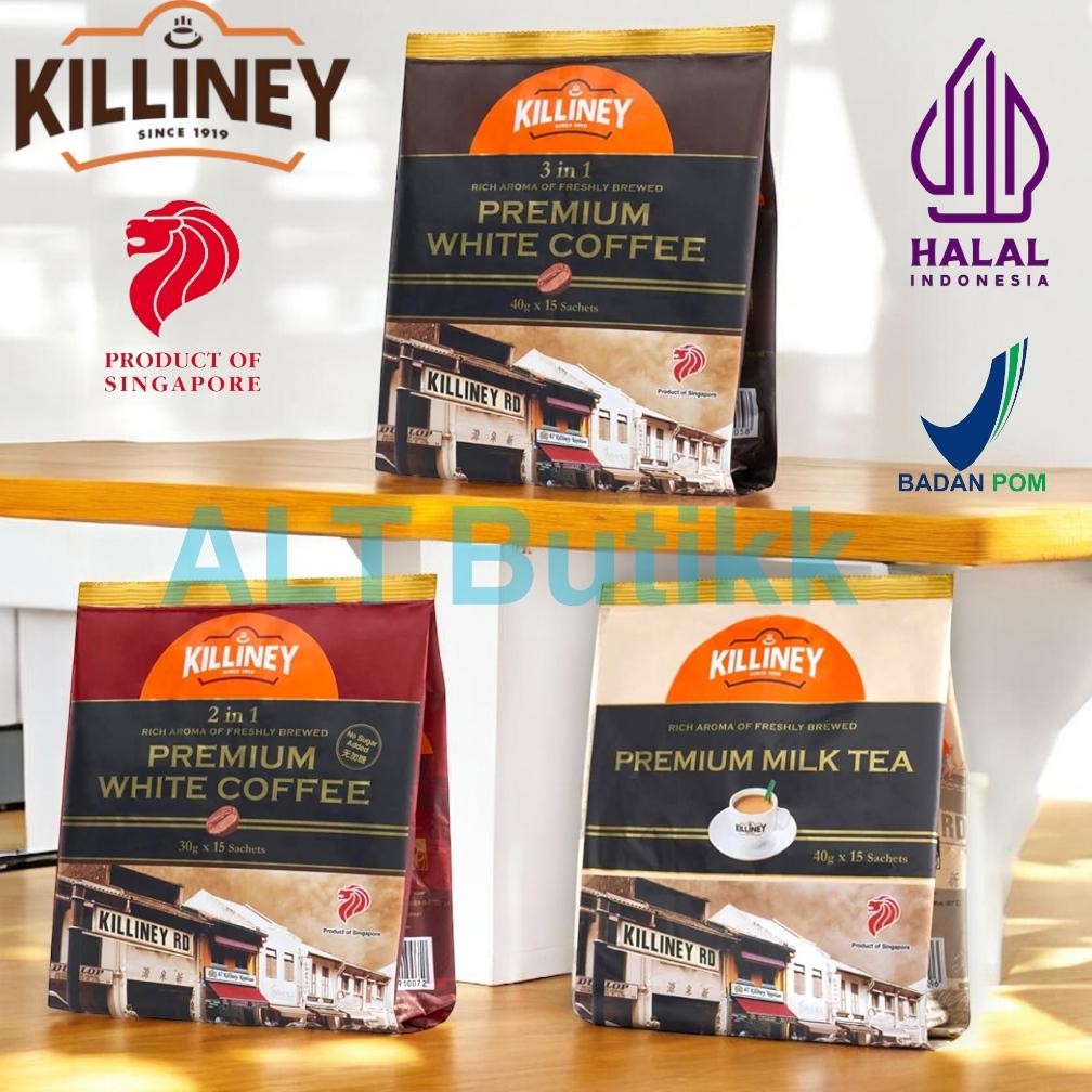 

READY STOCK KILLINEY PREMIUM WHITE COFFEE - 2IN1 - 3IN1 - MILK TEA | KOPI INSTAN | SINGAPORE