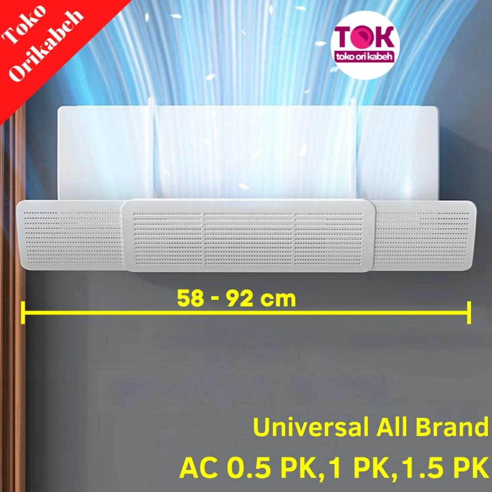 Reflektor AC Cover Penahan Hembusan Angin Indoor Penghalang Hembusan AC Kamar Rumah 0,5PK 1PK 1,5PK 