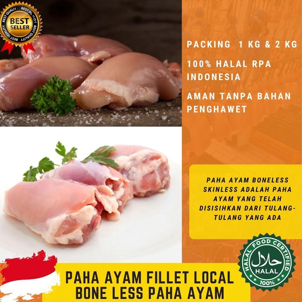 

Fillet Paha Ayam Boneless 1 Kg Tanpa Pengawet Nugi