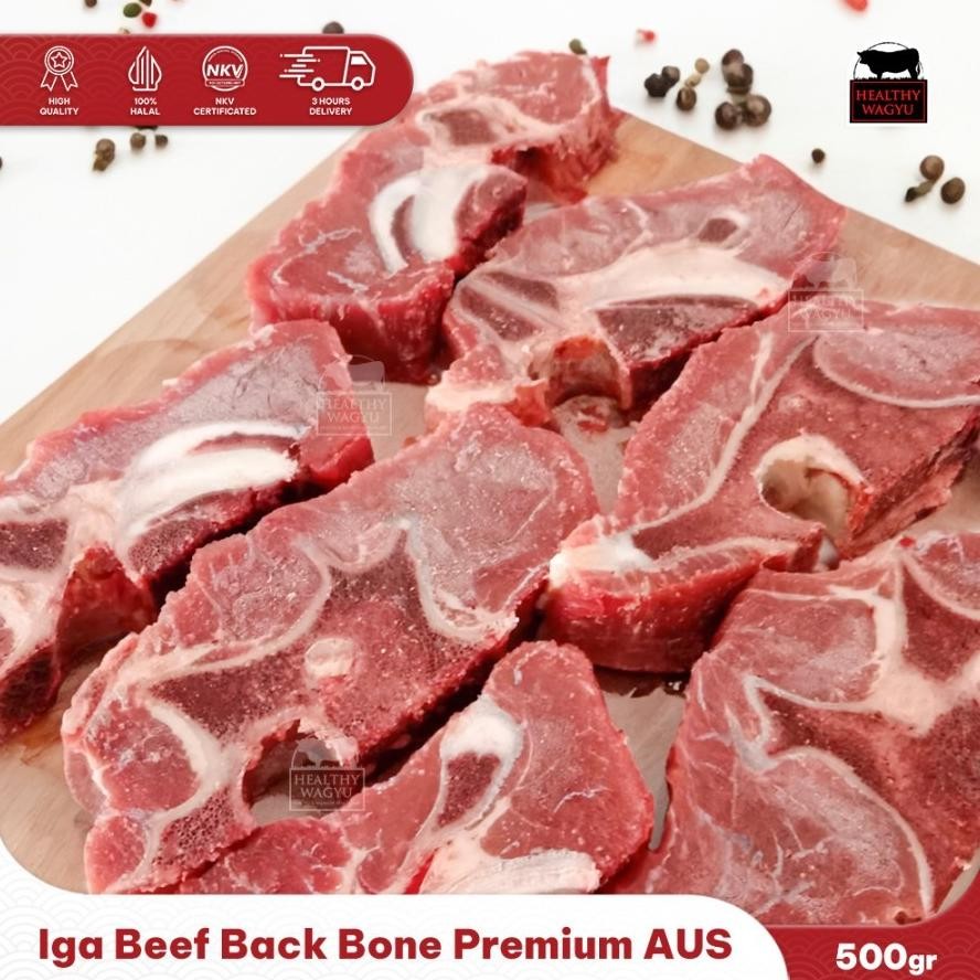 

Iga Gondrong Sapi Beef Back Bone Neck Bone Australia Premium 500 gr Healthy Wagyu Nugi