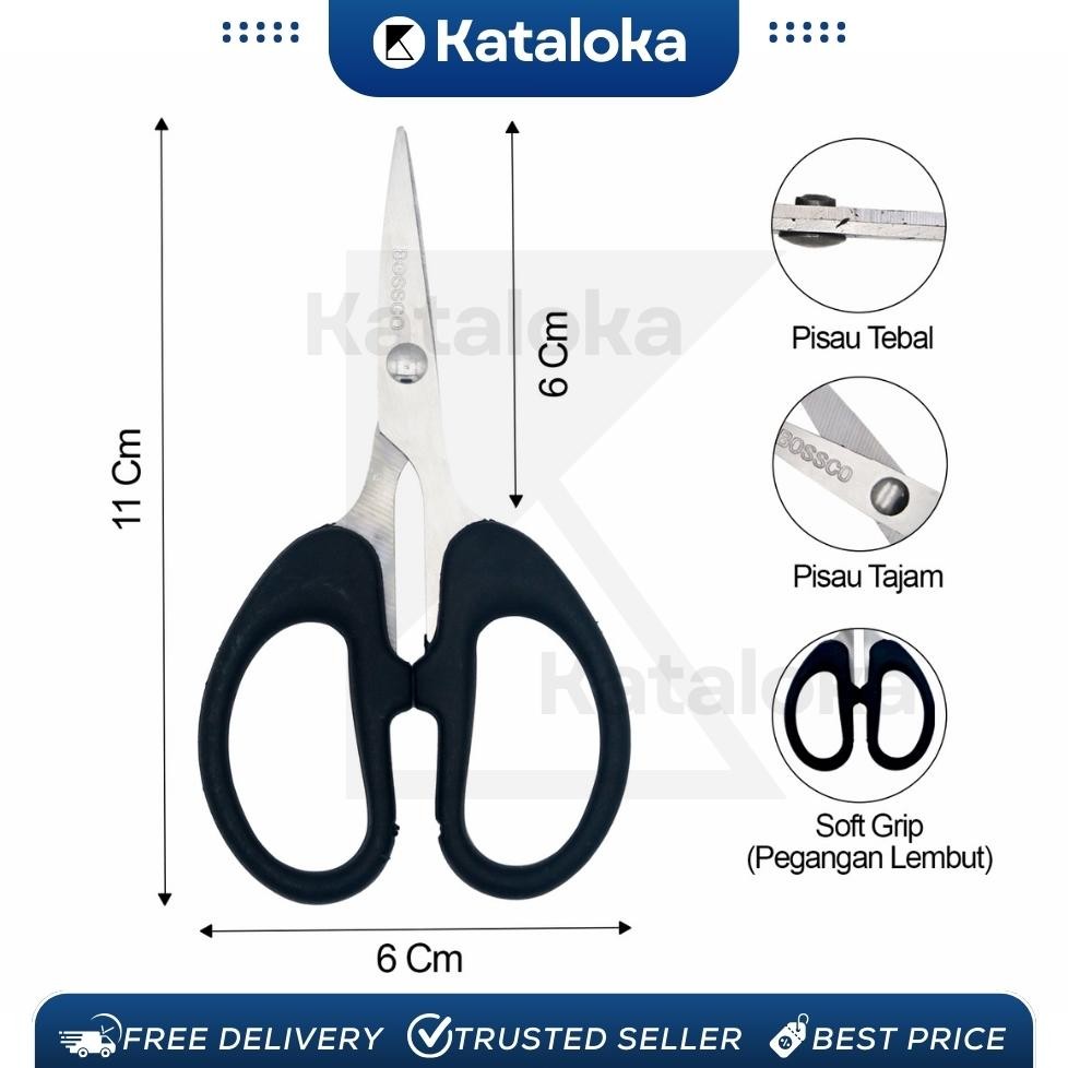 

1 Box isi 12 Gunting Scissors BOSSCO (4 inch~6 Inch-8 Inch) BC-814~816~818 RB2