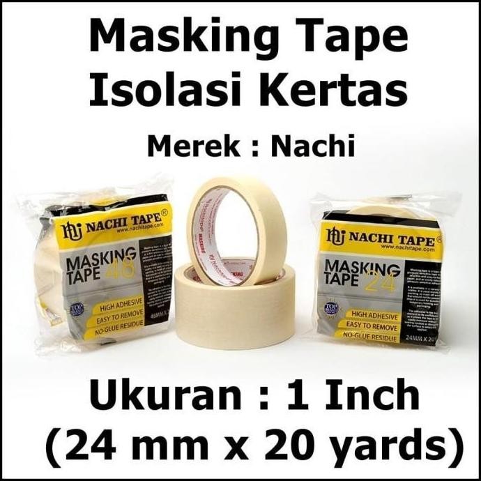 

Lakban Kertas Masking Tape Nachi 1 Inch (24 Mm X 20 Yards)