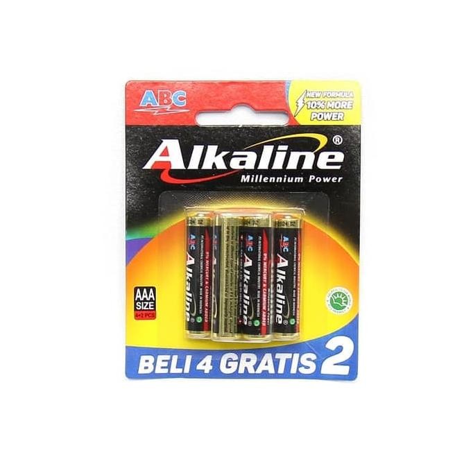 Baterai Battery ABC AAA (A3) Alkaline isi 4+2 Ukuran Kecil LR03 Millennium Power Batu batre Remote R