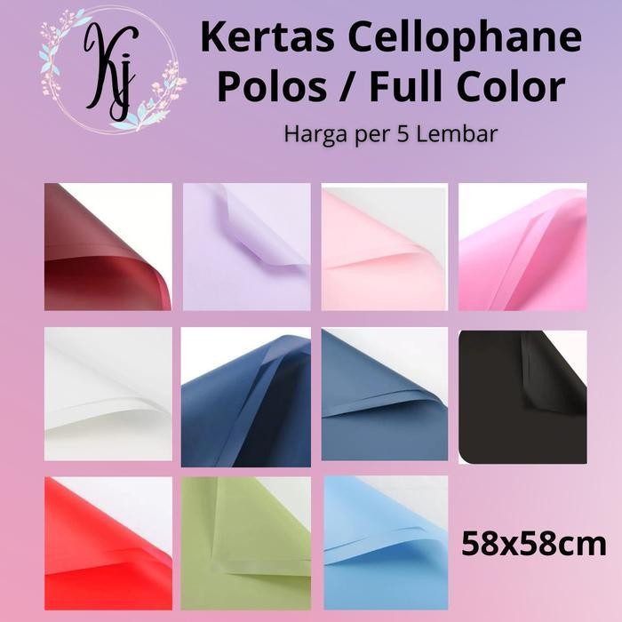 

Kkim (5 Lembar) Kertas Buket Bunga Gold Line Dan Polos Full Color Cellophane Sintetis Plastik Flower Multicoloured