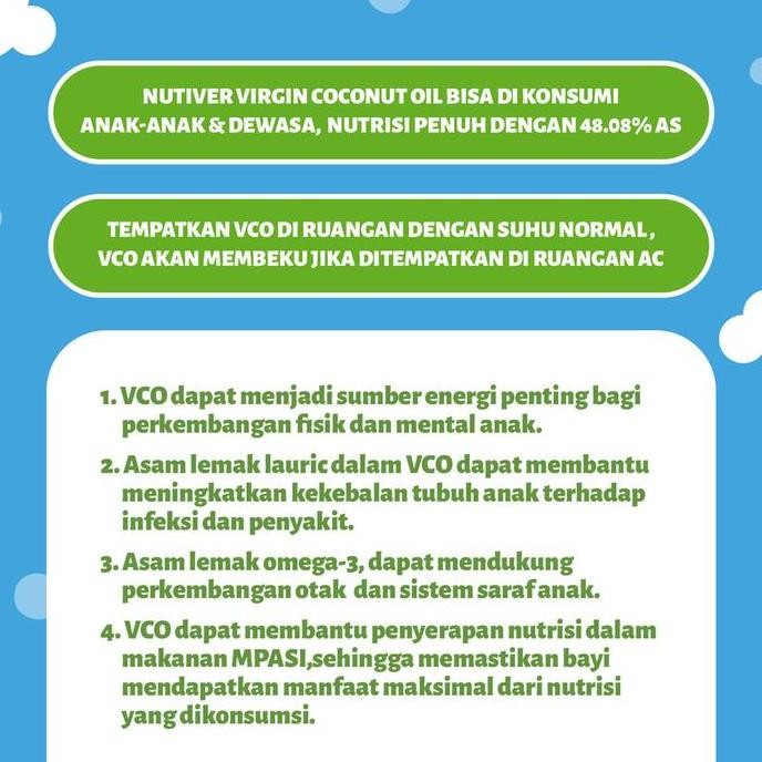 

Nutiver Vco Kids 250Ml - Virgin Coconut Oil Anak Multi Fungsi Diskon!