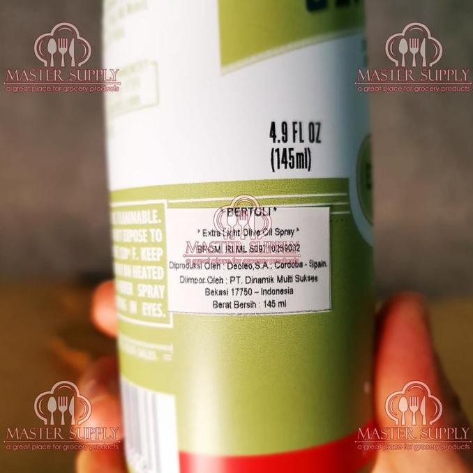 

Bertolli Extra Light Olive Oil Spray 145Ml - Minyak Zaitun Halal Spray Diskon!