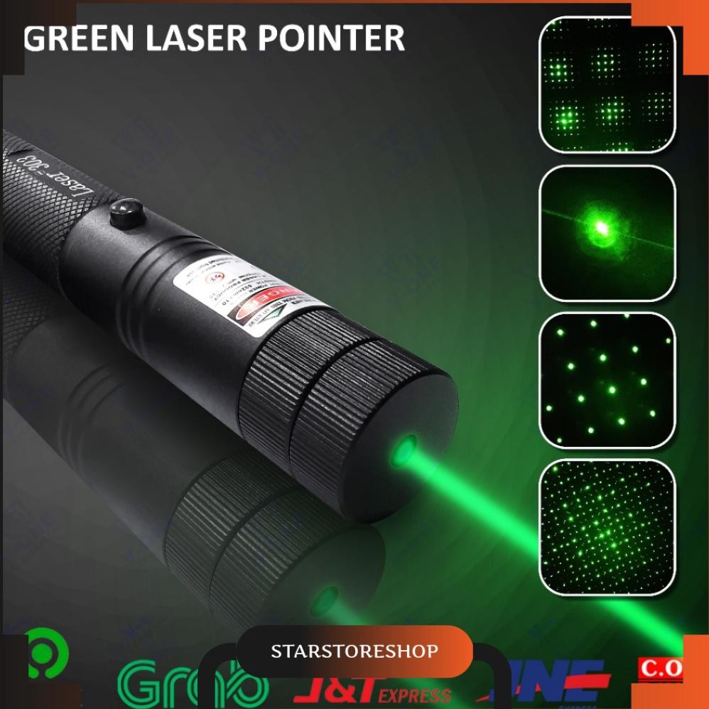 Laser Jarak Jauh 10 km Hijau Pointer Presentasi Senter Leser Nugi