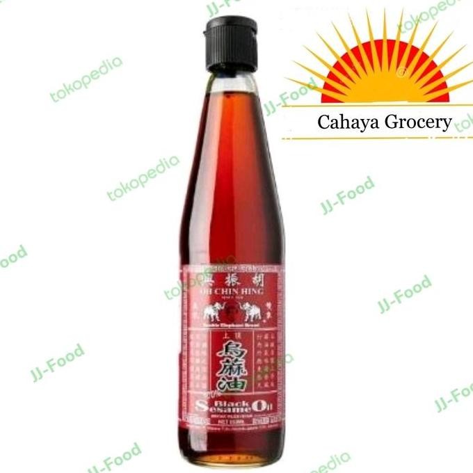 

Minyak Wijen Hitam Oh Chin Hing 600Ml - Black Sesame Oil Double Elephant Asli Diskon!