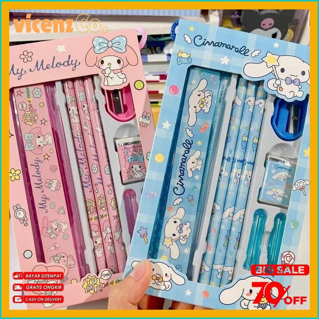 

Set Perlengkapan Alat Tulis Sekolah Anak Lucu 5In1 Kuromi Cinamorol Melody/ Alat Tulis Satu Paket Terlaris! Produk Ini Banyak Dicari