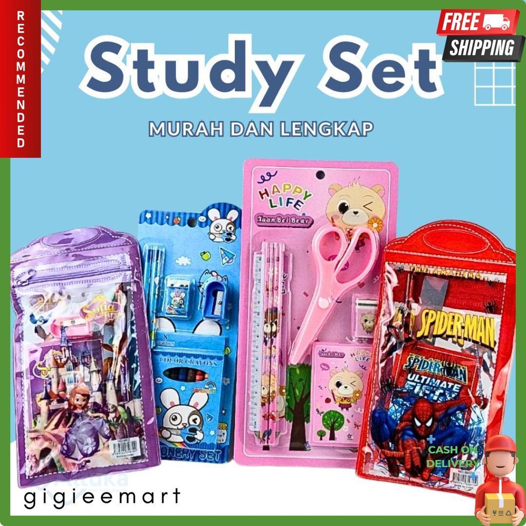 

Set Alat Tulis / Study Set / Paket Alat Tulis / Stationery Set No. 8802 Terlengkap Dan Termurah