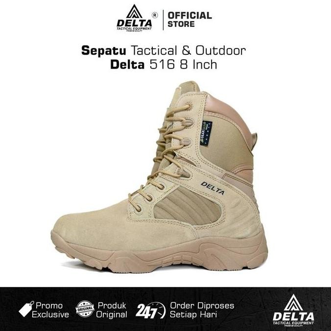 DELTA BRANDSepatu Tactical Delta Sepatu Premium 516 8 Inch Sepatu Boots Tactical PDL/Tactical Boots 