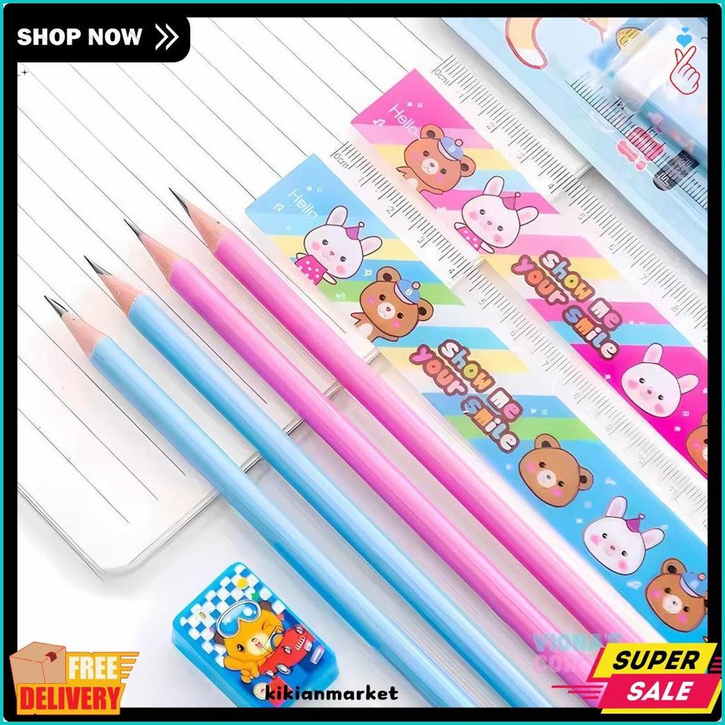 

Alat Tulis 1 Set Lengkap Peralatan Sekolah Murah Stationery Pulpen Pensil Gunting Penghapus Lem Flash Sale! Diskon Hingga 70%