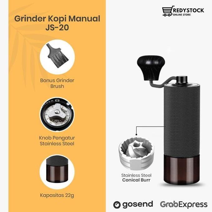 Hand coffee grinder kopi manual stainless steel conical burr JS-20