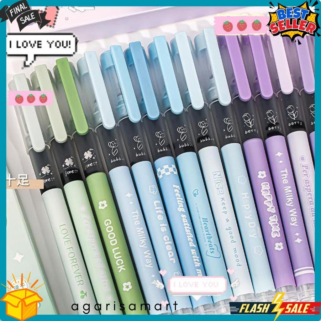 

1 Set 6 Pcs Pulpen Gel 0,5 Mm Motif Purple Butterfly Aesthetic Qith Simple Qoptes Of Life / Pulpen Aesthetic Diskon