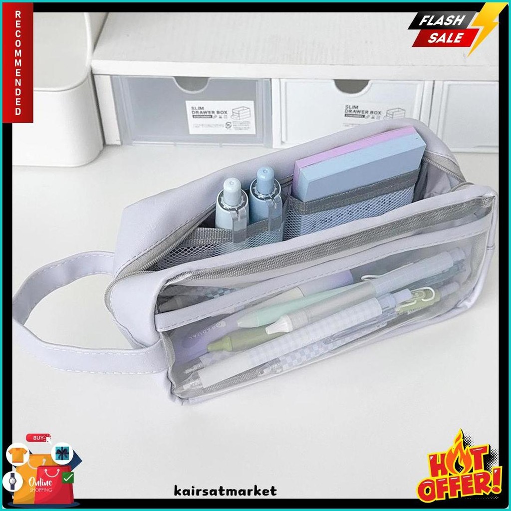 

Winzige Kotak Pensil Transparan Kapasitas Besar Tempat Pensil Aesthetic Pencil Case Large Pen Pouch Lucu Korea Stationery Organizer Tempat Pensil Anak Perempuan Berwarna-Warni Terlaris! Produk Ini Banyak Dicari