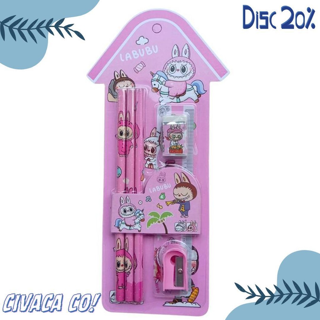 

Set Alat Tulis Anak 6 In 1 Motif Labubu Capybara Stationary Mini Perlengkapan Sekolah Lucu Diskon Setengah Harga
