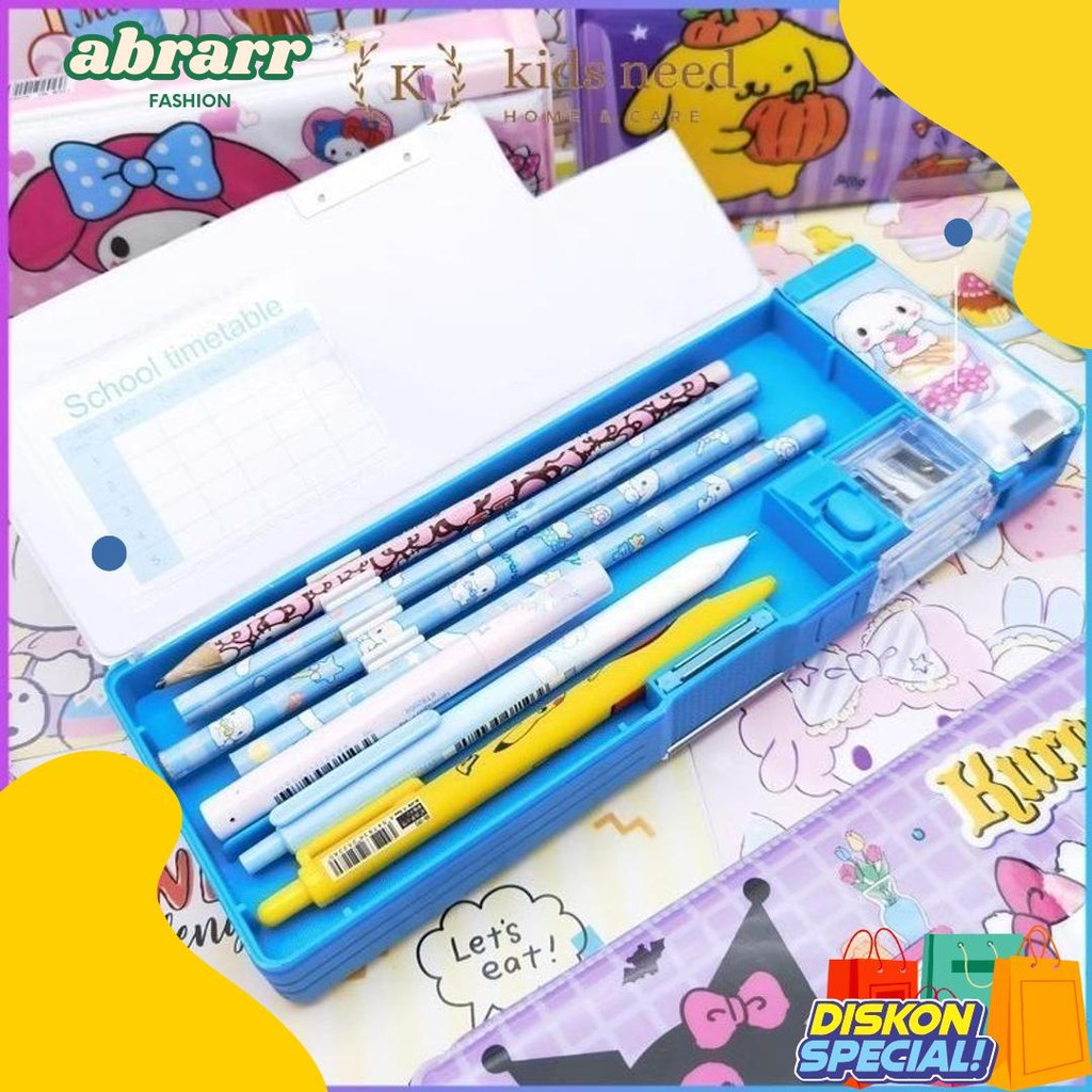 

Kotak Pensil 2 Sisi Magnet + Serutan / Tempat Pensil Panjang Karakter Lucu / Pencil Case Sanrio Melody Kuromi Diskon Setengah Harga