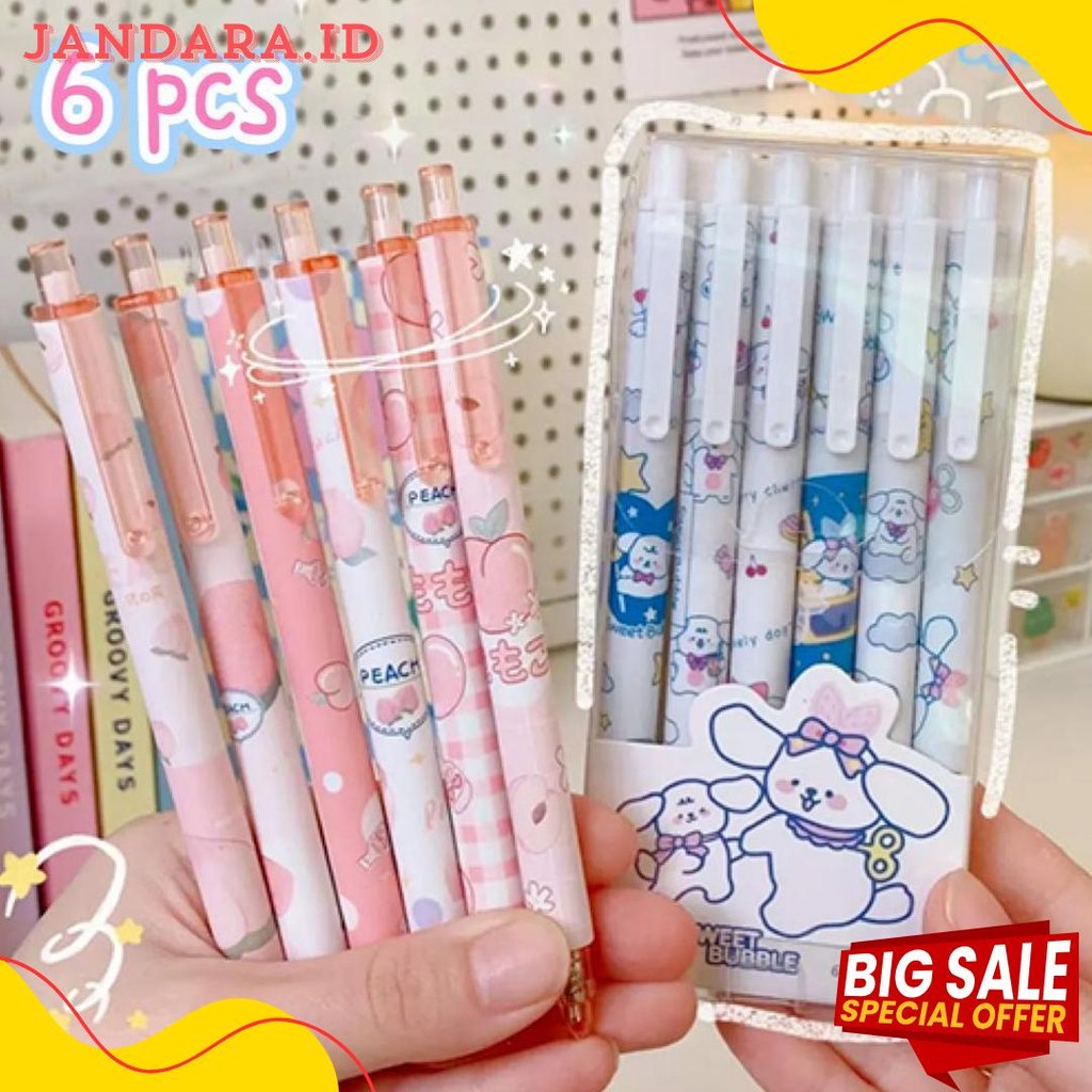

Hani 6Pcs Pulpen Gel Set Pulpen Aesthetic Tinta Hitam Pena Gel Pen Lucu Pink School Stuff Pulpen 1 Pack Stationery Korea Bolpoin Gel Pen Retractable Pen Alat Tulis Barang Aesthetic Flash Sale! Diskon Hingga 70%